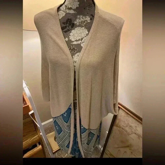 Umgee long turquoise and cream cardigan med /large boho native - Picture 1 of 6